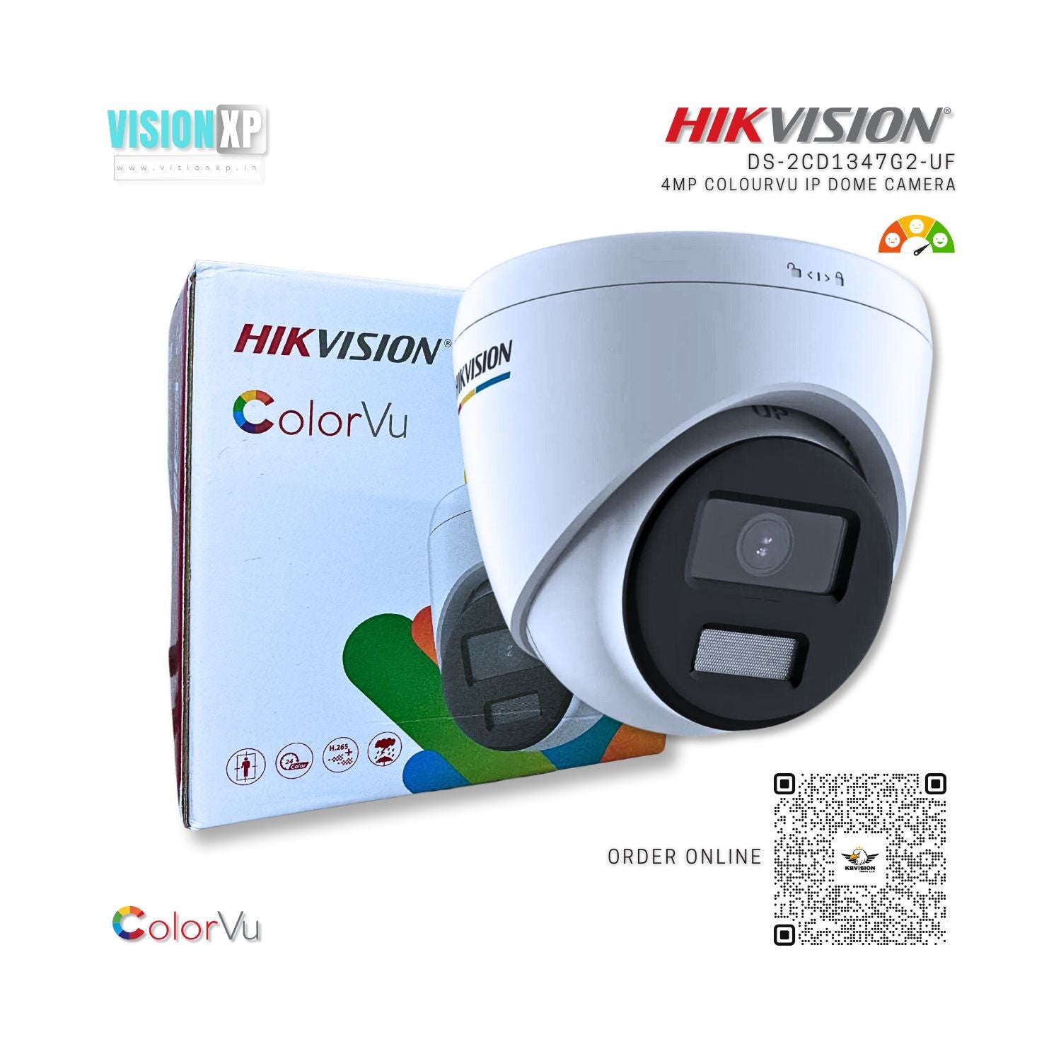 Hikvision DS-2CD1347G2-LUF 4MP ColorVu Turret Network Dome Camera Hikvision DS-2CD1347G2-LUF 4MP ColorVu Turret Network Dome Camera